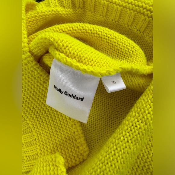 🆕 Molly Goddard Ayla Jumper Lambswool Knit Sweater Neon Yellow XS Retail $580 - Picture 14 of 16